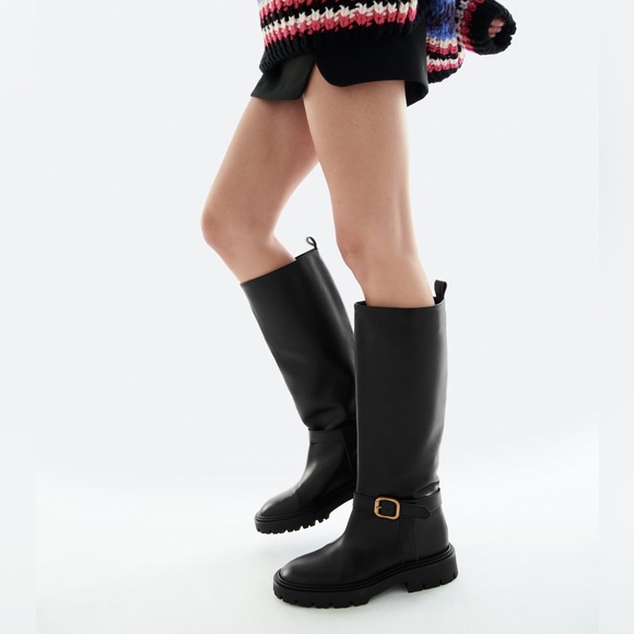 Zara NWT Black Boots With Side Buckle - Picture 10 of 11